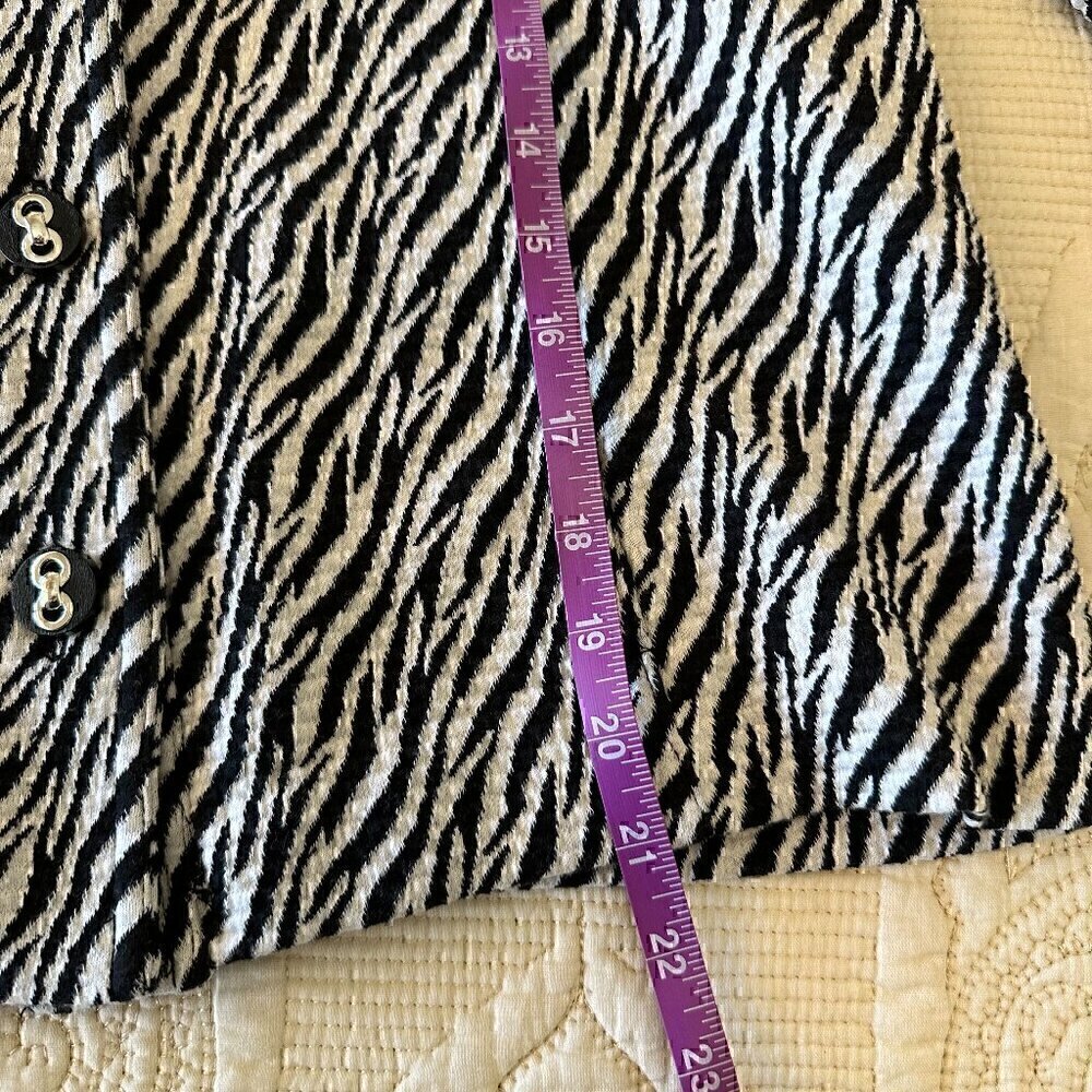 Charter Club PETITE zebra animal print button jacket blazer side pockets M - Picture 9 of 10